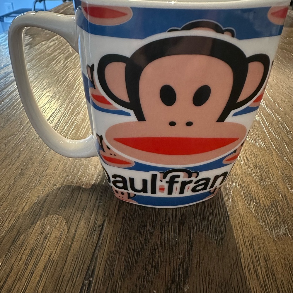 Paul Frank Mug with Blue and White Monkey Design